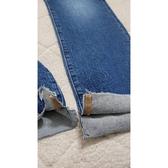 Madewell Womens Blue Denim‎ 90s Straight Leg Jeans Raw Hem High Rise Size 23 - Picture 6 of 11